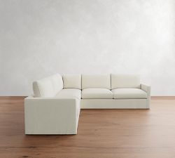 Westwood Slim Arm Slipcovered 3-Piece L-Shaped Sectional (118")
