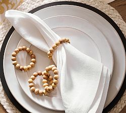 Wood Beaded Napkin Rings - Set of 4