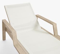 Indio Eucalyptus &amp; Mesh Stackable Outdoor Single Chaise Lounge, Set of 2