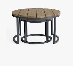 Open Box: Indio FSC® Mahogany &amp; Metal Round Nesting Outdoor Coffee Table