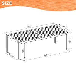 Timmins 88" Eucalyptus Rectangular Dining Table