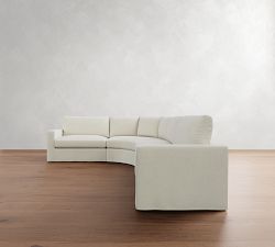 Westwood Square Arm Slipcovered 4-Piece Curved Wedge Sectional (151")