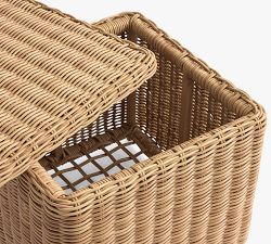 Huntington Wicker Square Outdoor Storage Cube (21")