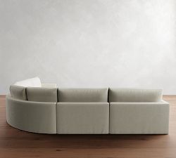 Westwood Slim Arm Slipcovered 5-Piece Curved Wedge Sectional (148")