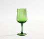 Green Swirl Wine Stem Glasses
