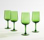 Green Swirl Wine Stem Glasses