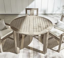 Indio Eucalyptus Round Extendable Outdoor Dining Table (48&quot;-93&quot;)