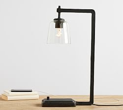 Porter Recycled Glass USB Table Lamp (25")