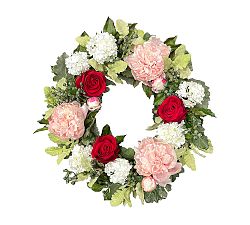 Handcrafted Faux Rose and Peony Floral Wreath