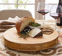 Mango Wood &amp; Copper Lazy Susan