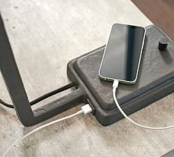 Porter Recycled Glass USB Table Lamp (25")