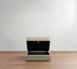 Big Sur Square Arm Slipcovered Sectional Storage Ottoman