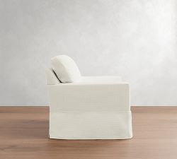 Buchanan Modern Square Arm Slipcovered Chair and a Half