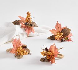 Fall Botanical Napkin Rings - Set of 4
