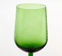 Green Swirl Wine Stem Glasses