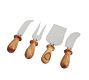 Olive Wood Cheese Knives - Set of 4