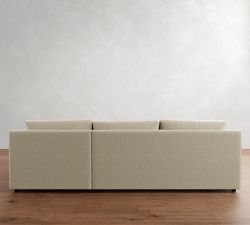 Pacifica Wide Arm Trundle Sleeper Chaise Sectional  (107")