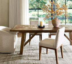 Reclaimed Parquet Extendable Dining Table (78"-96")