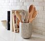 Handcrafted Beige Marble Utensil Holder