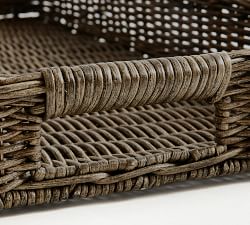 Handwoven Wicker Rectangular Serving Tray