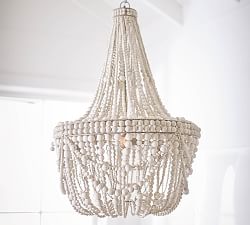 Francesca Wood Bead Chandelier (23")