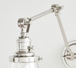 Schoolhouse Glass Plug-In Articulating Sconce (16'')