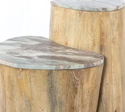 Ember Marble Nesting End Table (12"-18.5")