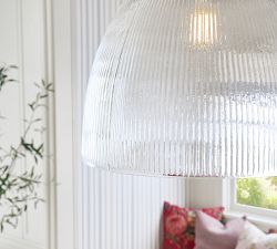 Valerie Ribbed Glass Pendant (17")