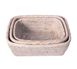 Tava Handwoven Rattan Basket, Set of 3