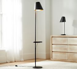 Bauer Metal Shelf Task Floor Lamp (67")