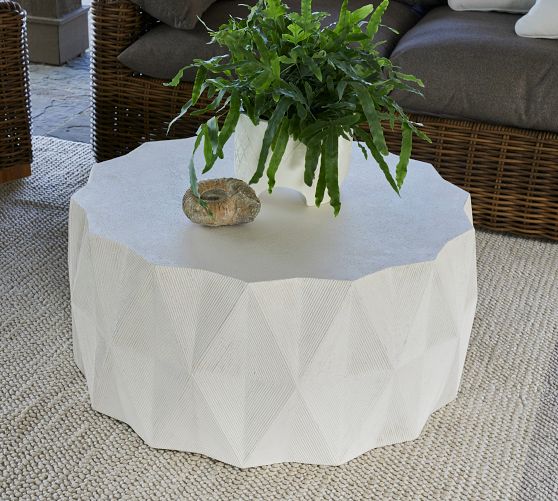 McCready Cast Stone Round Outdoor Coffee Table (40")