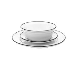 Porcelain Bistro Dinnerware Set, Set of 16