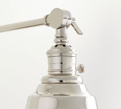 Curved Metal Bell Plug-in Articulating Sconce (10")