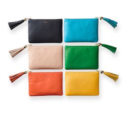 Mark &amp; Graham Leather Tassel Zipper Pouch