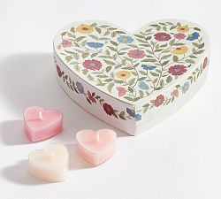 Ombre Hearts Scented Tealight Gift Set - Rose Peony