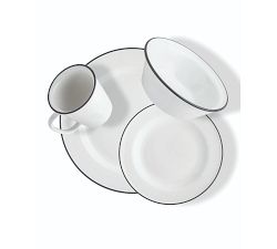 Porcelain Bistro Dinnerware Set, Set of 16