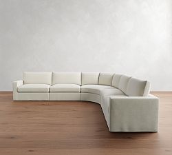 Westwood Square Arm Slipcovered 5-Piece Curved Wedge Sectional (151")