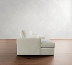 Westwood Square Arm Slipcovered Double Chaise Sectional (174"&ndash;186")