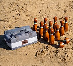 Wood Lawn Bowling Set