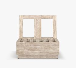 Indio Eucalyptus Modern Platform Armless Outdoor Lounge Chair