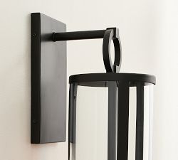 Manor Outdoor Glass &amp; Iron Cylinder Sconce (27")