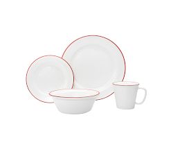 Porcelain Bistro Dinnerware Set, Set of 16