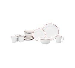 Porcelain Bistro Dinnerware Set, Set of 16
