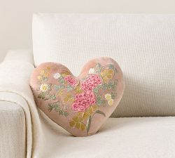 Embroidered Heart Shaped Pillow