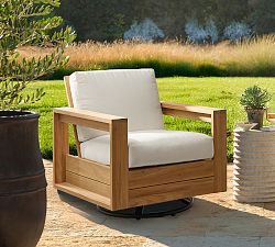 Malibu Teak Swivel Outdoor Lounge Chair