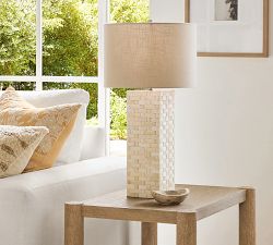 Lila Woven Bone Inlay Table Lamp (16")
