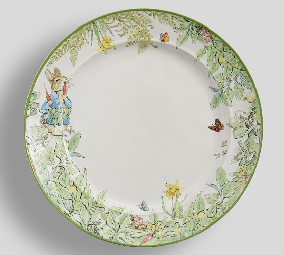 Botanical Bunny Stoneware Salad Plates - Mixed Set Of 4 | Pottery Barn