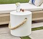 Coastal Concrete &amp; Rope Outdoor Side Table (14"-16")