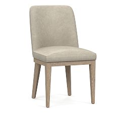 Open Box: Layton Leather Dining Chair - Statesville Pebble, Seadrift Legs