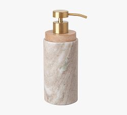Open Box: Aude Marble &amp; Wood Lotion Dispenser - Beige